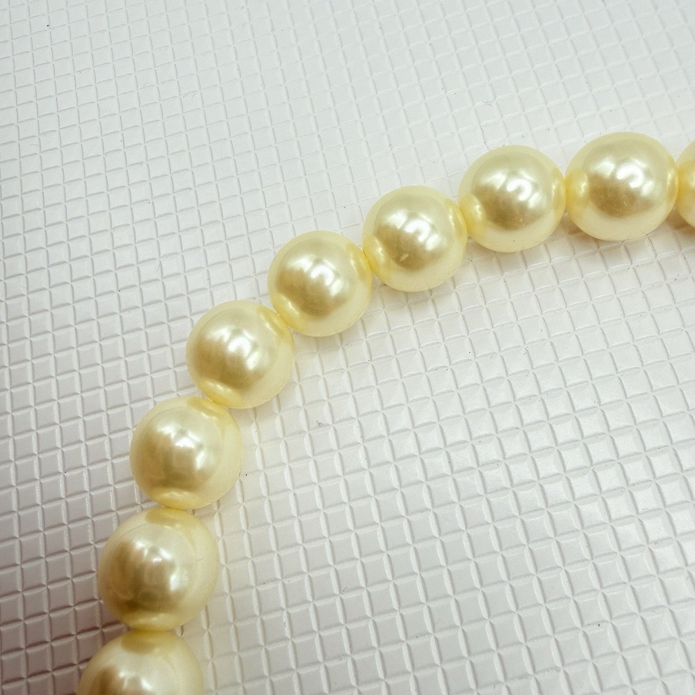 1928 Faux Cream 11 mm Pearl Beaded 15" Vintage Style Coquette Necklace - Picture 6 of 8